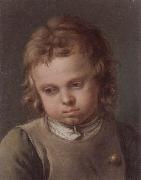 unknow artist Portrait of a young boy,head and shoulders,wearing a grey smock and a green shirt oil painting reproduction